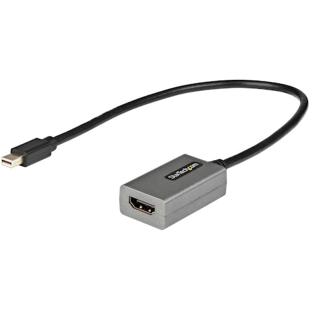 Ezgeneration 12 in. Mini Display Port to HDMI Adapter Converter Dongle with Cable, Black EZ2591726